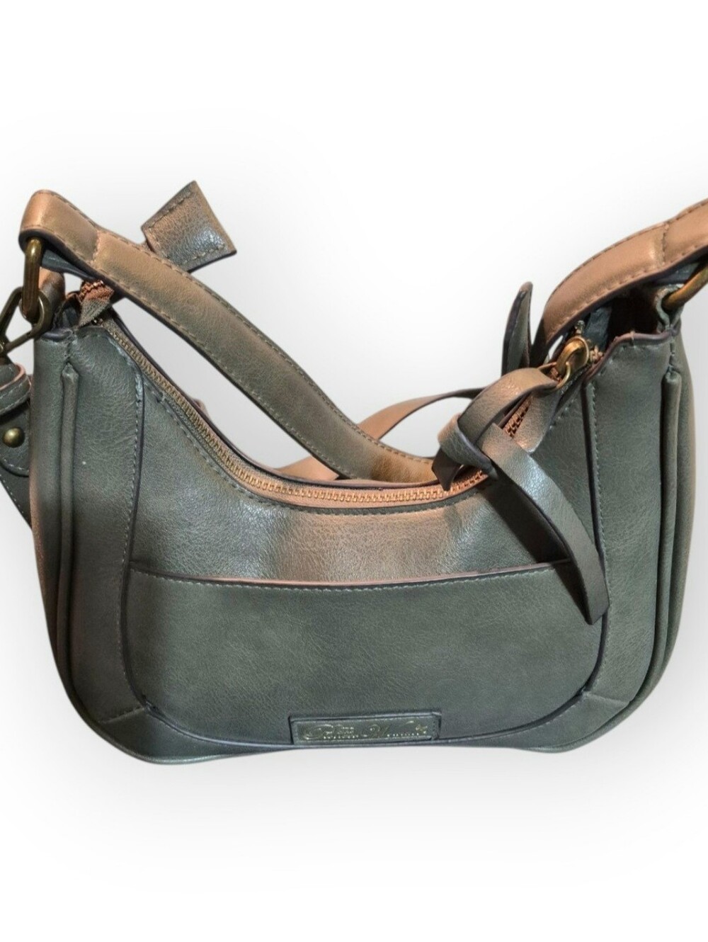 Pioneer Woman Classic Pebbled Leather Shoulder Bag in Olive Green NWOT